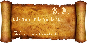 Wöber Ménrót névjegykártya
